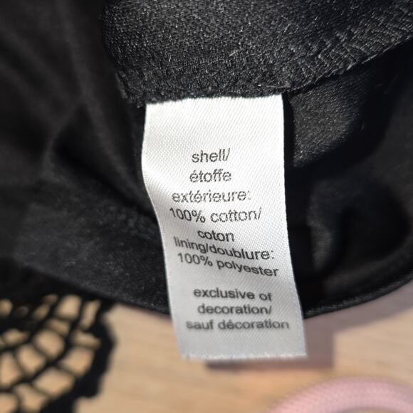 Women's Black Cotton Crochet Dress Sleeveless Lined Size L Handkerchief Boho - Picture 7 of 7